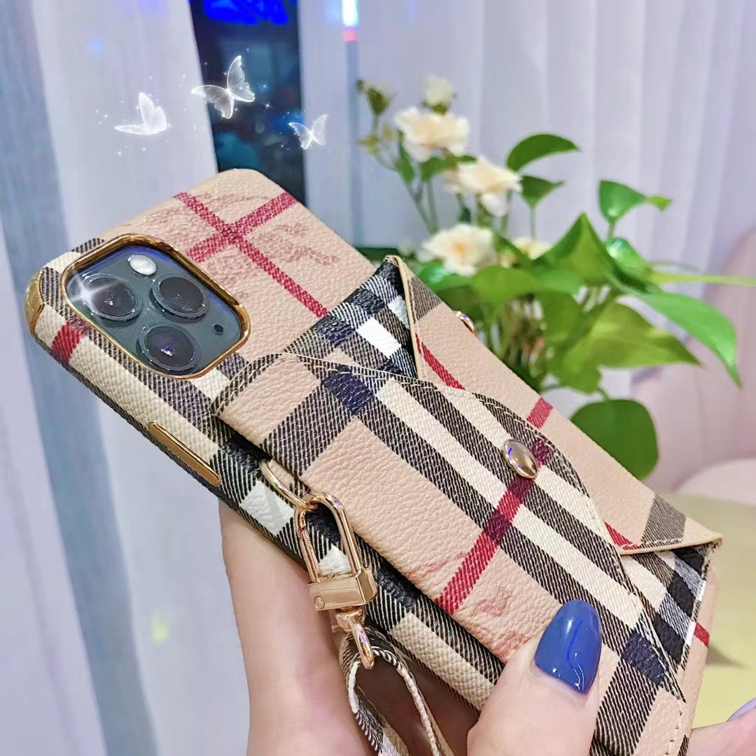 Designer Crossbody Wallet Case for iPhone 11 12 13 14 Pro Max