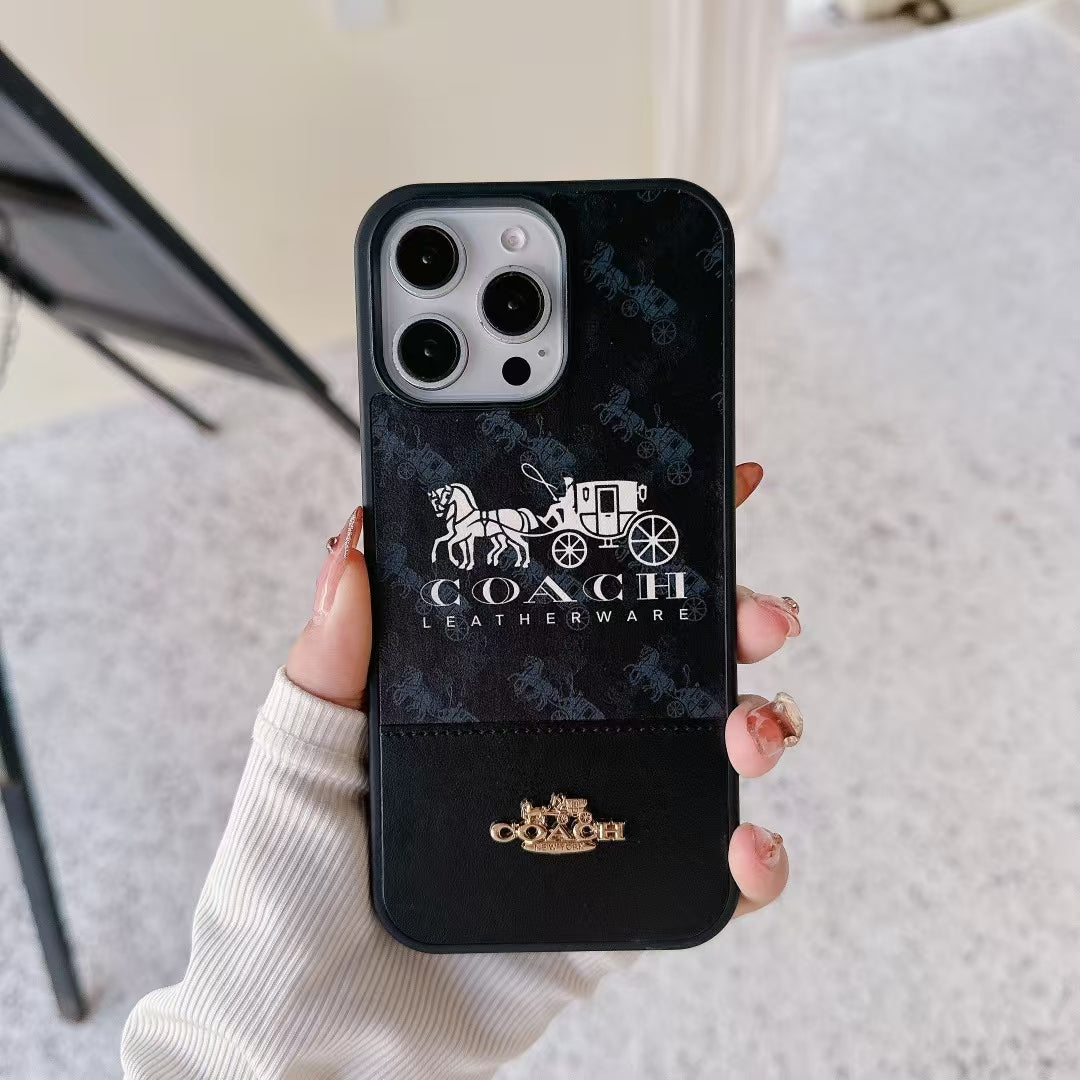 Iphone Case Coach Style For Iphone 12 13 14 15 16 Pro Max Plus / 18 Pro / 18 Pro Max