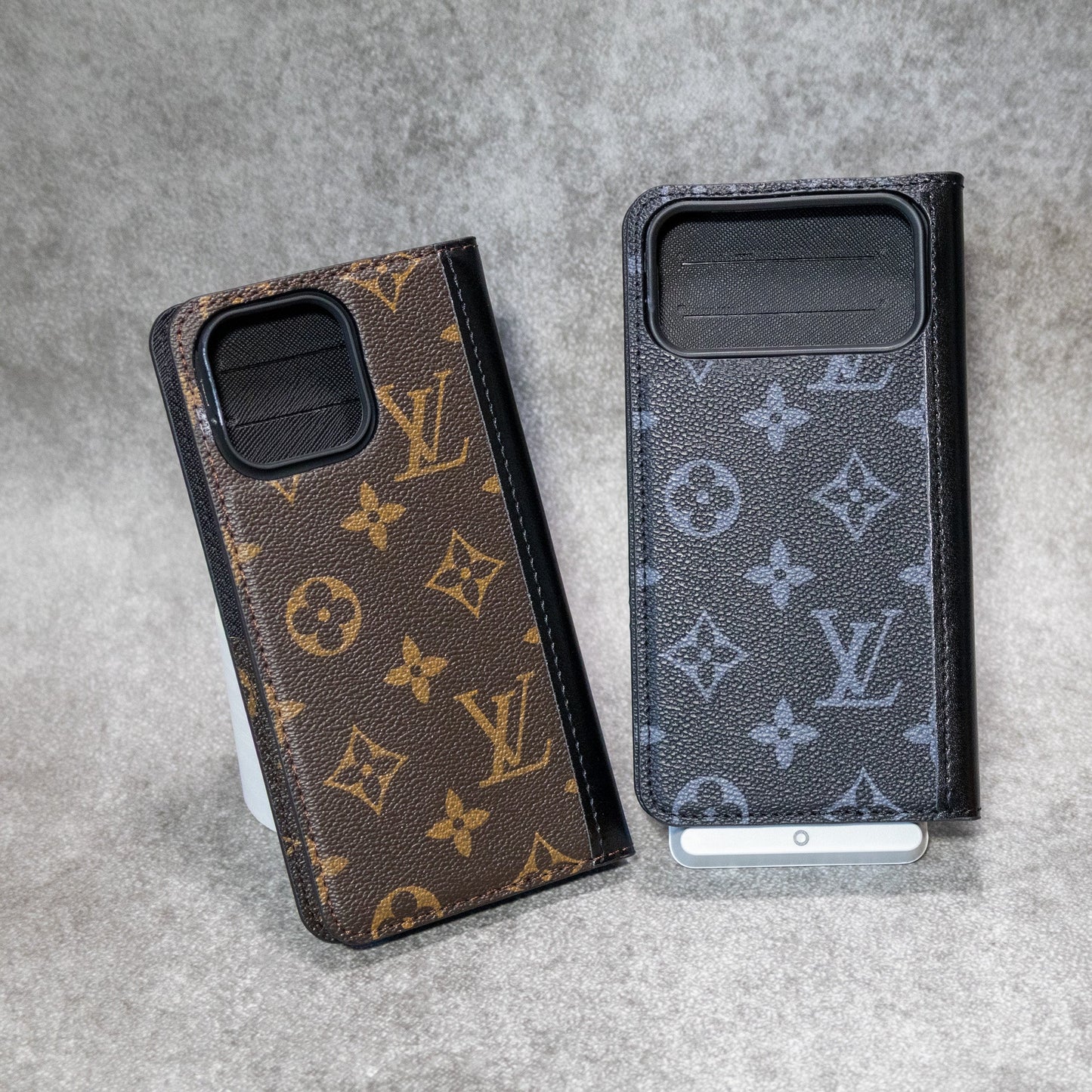 iPhone Wallet Case LV Leather for 1217 / Pro / Pro Max / Plus