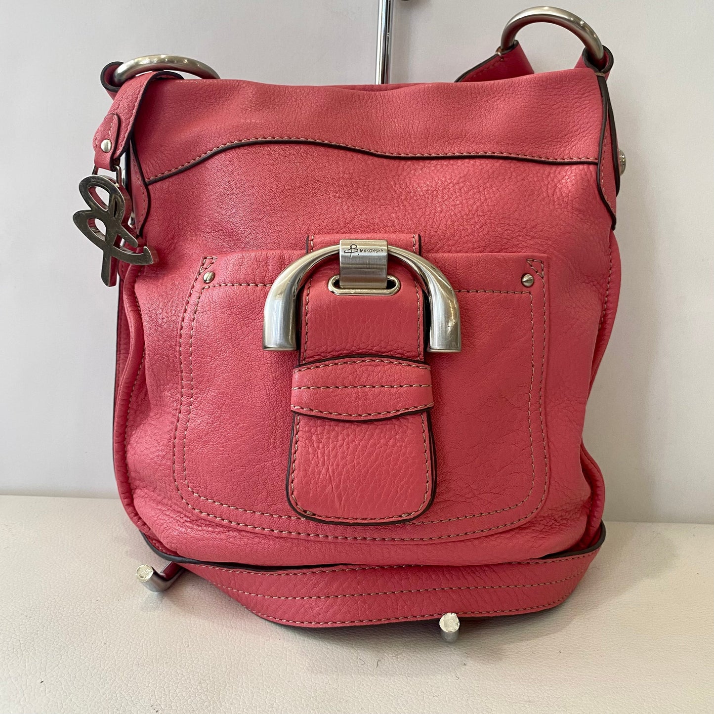 B. MAKOWSKY Leather Shoulder Bag/ Crossbody Pink