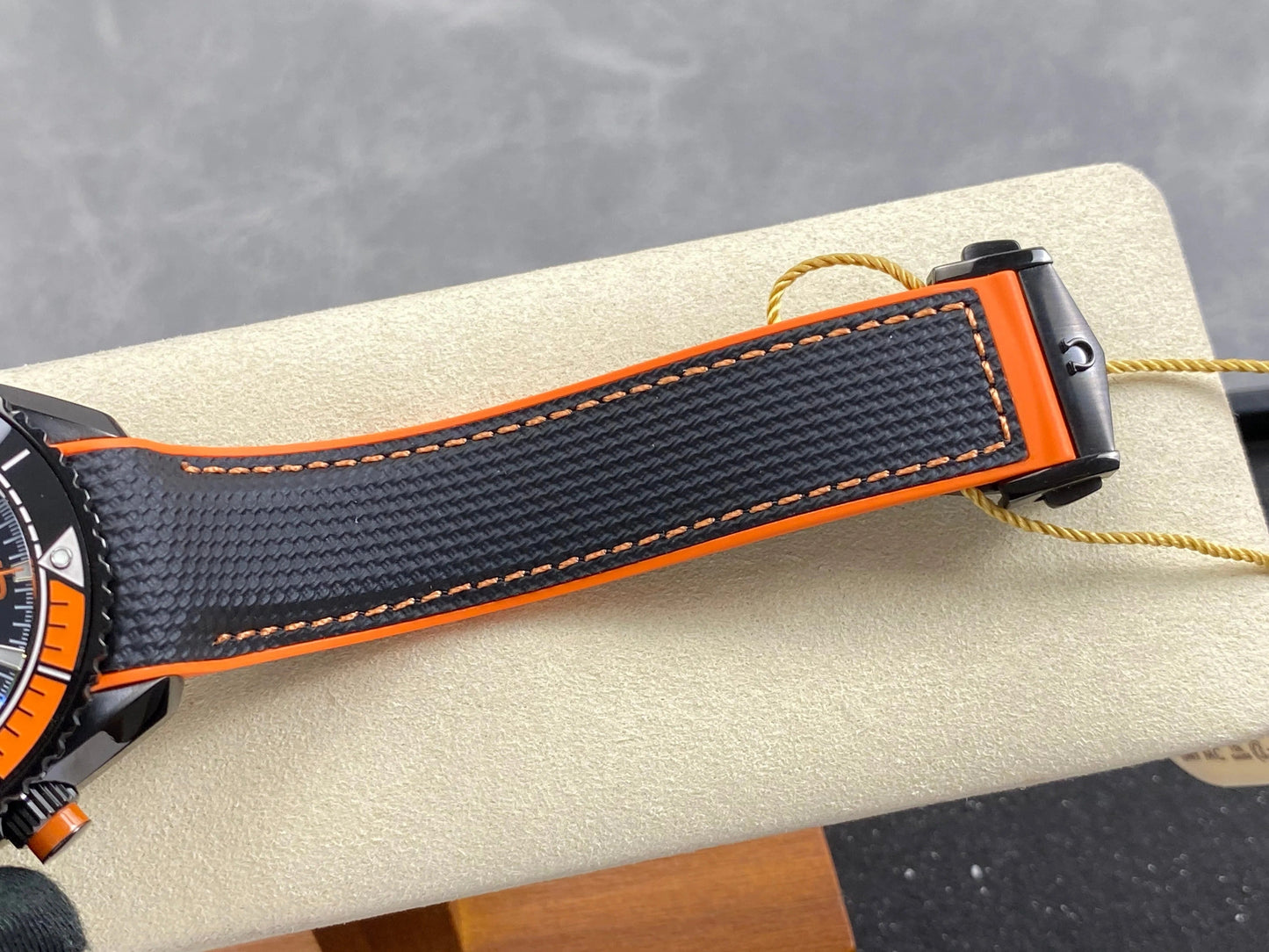 Omega Seamaster 46mm Black Dial Black Orange Rubber Strap