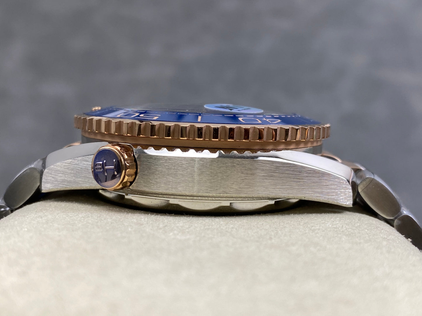 Omega Seamaster 46mm Blue Dial Pink Gold Steel
