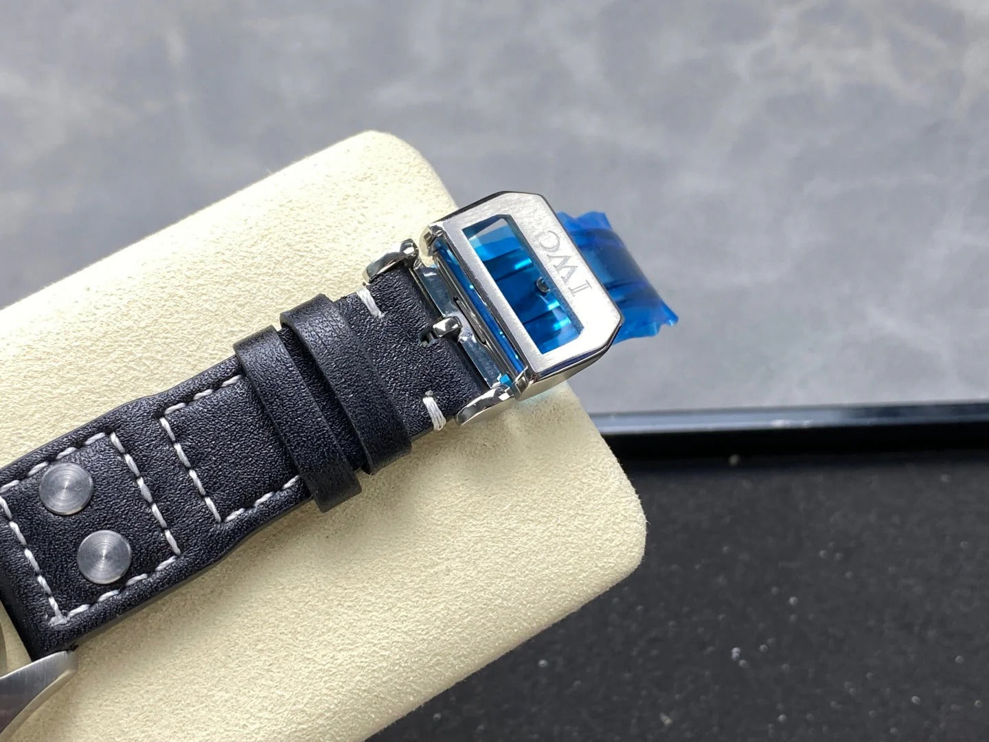 IWC Big Pilot 46mm Silver Dial Steel Case Black Leather Strap