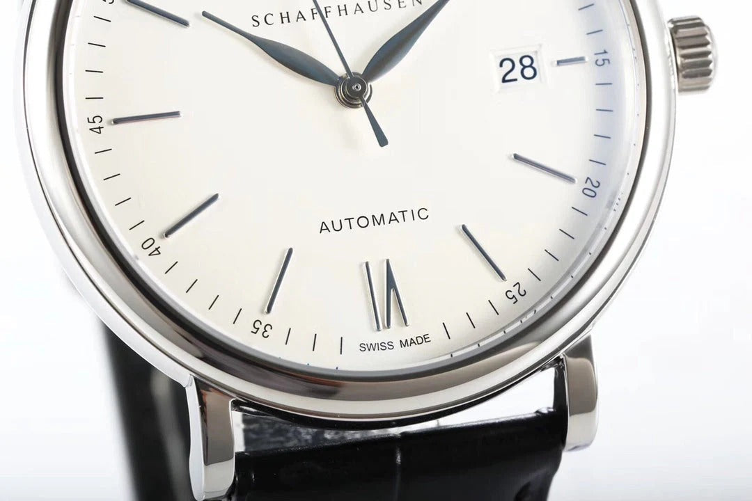 IWC Portofino 40mm Cream Dial Steel Case Black Crocodile Leather Strap