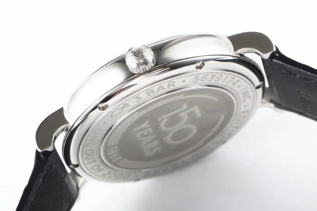 IWC Portofino 40mm Navy Blue Dial Steel Case Black Crocodile Leather