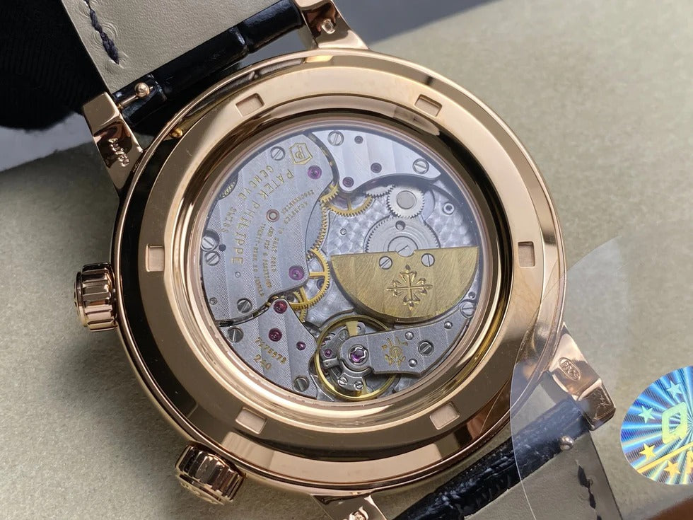 Patek Philippe Perpetual Calendar 39mm Rose Gold Case Brown Leather Strap