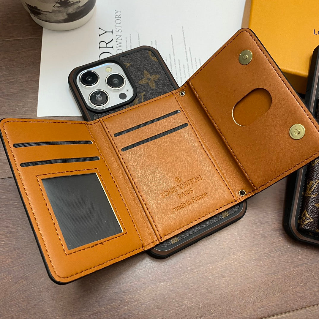 Lv Case Iphone 16 Pro Max Plus 15 14 13 12 Wallet Style / 18 Pro / 18 Pro Max