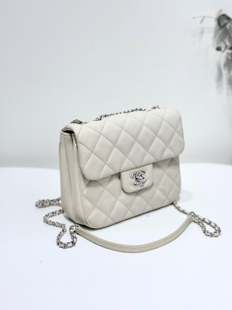 Chanel Beige Quilted Leather Crossbody Bag Medium