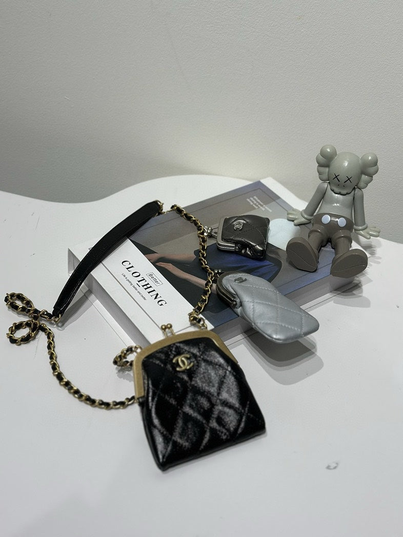 Chanel Black Quilted Leather Crossbody Bag Small