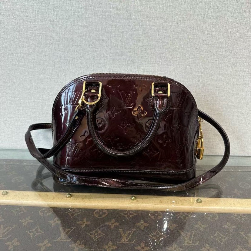 Louis Vuitton Alma BB Cherry Patent Leather Crossbody Handbag