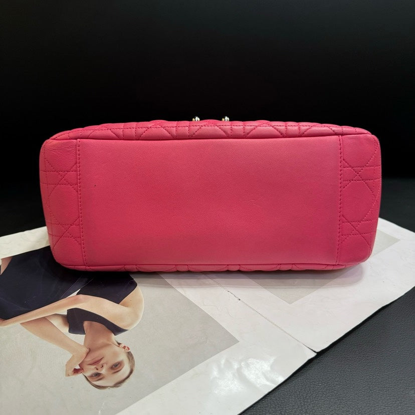 Christian Dior Pink Quilted Flap Bag 25X10X17Cm