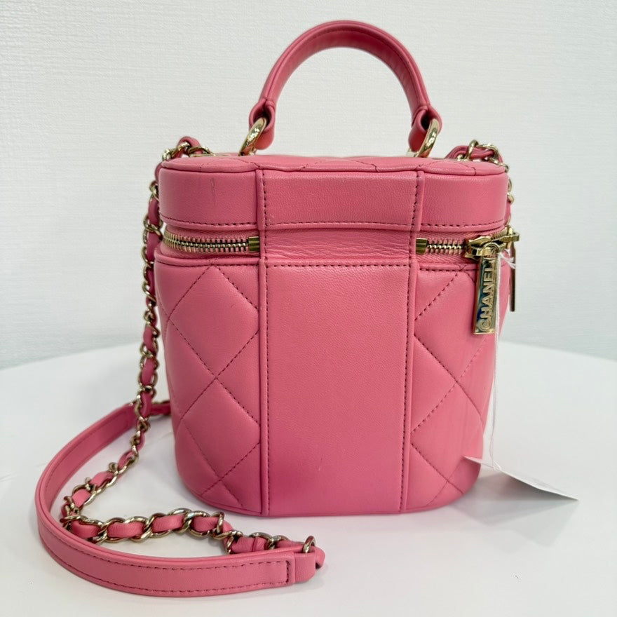Chanel Vanity Calfskin Pink Shoulder Bag