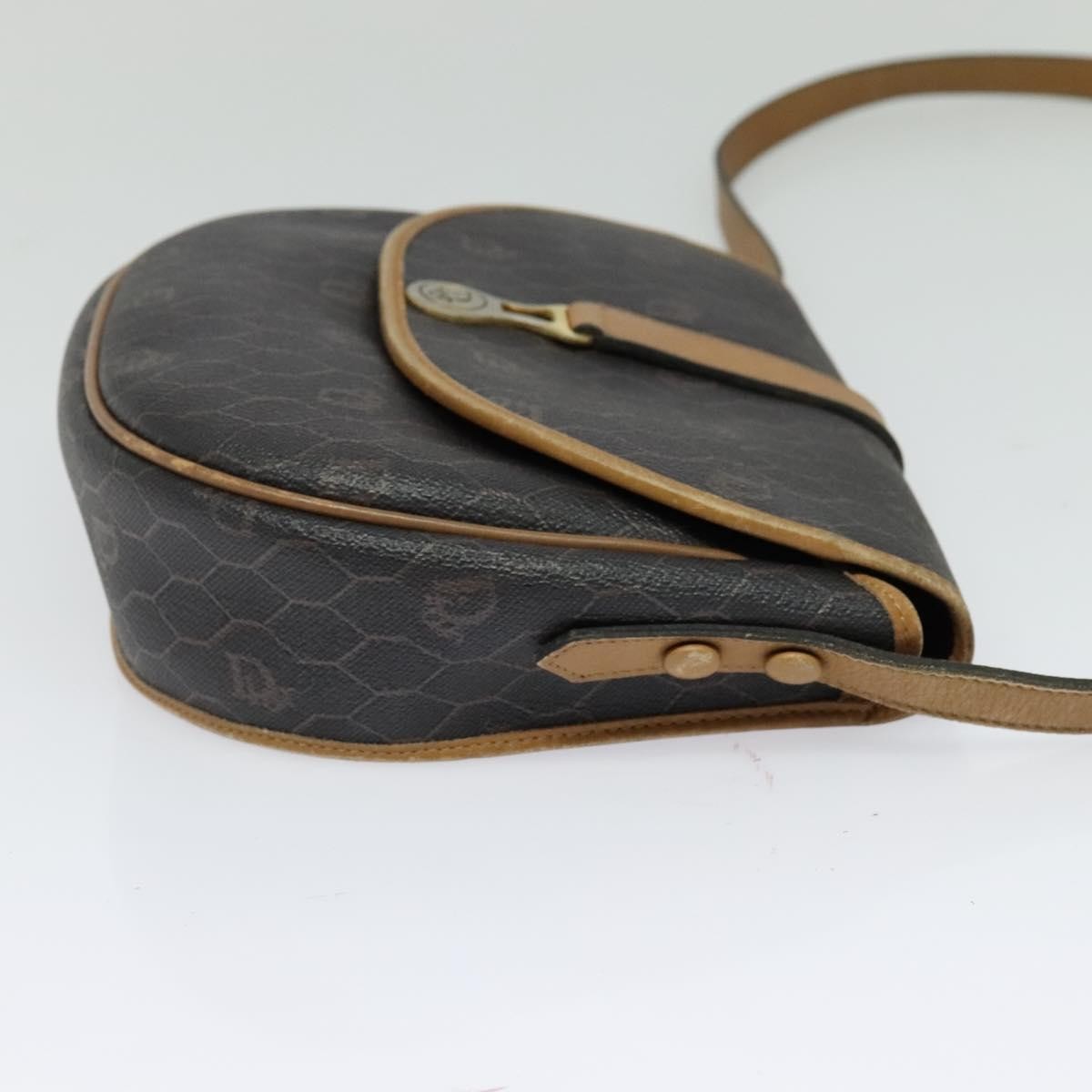 Christian Dior Honeycomb Flap Crossbody Bag Canvas And Leather Black Canvas Bag Leather