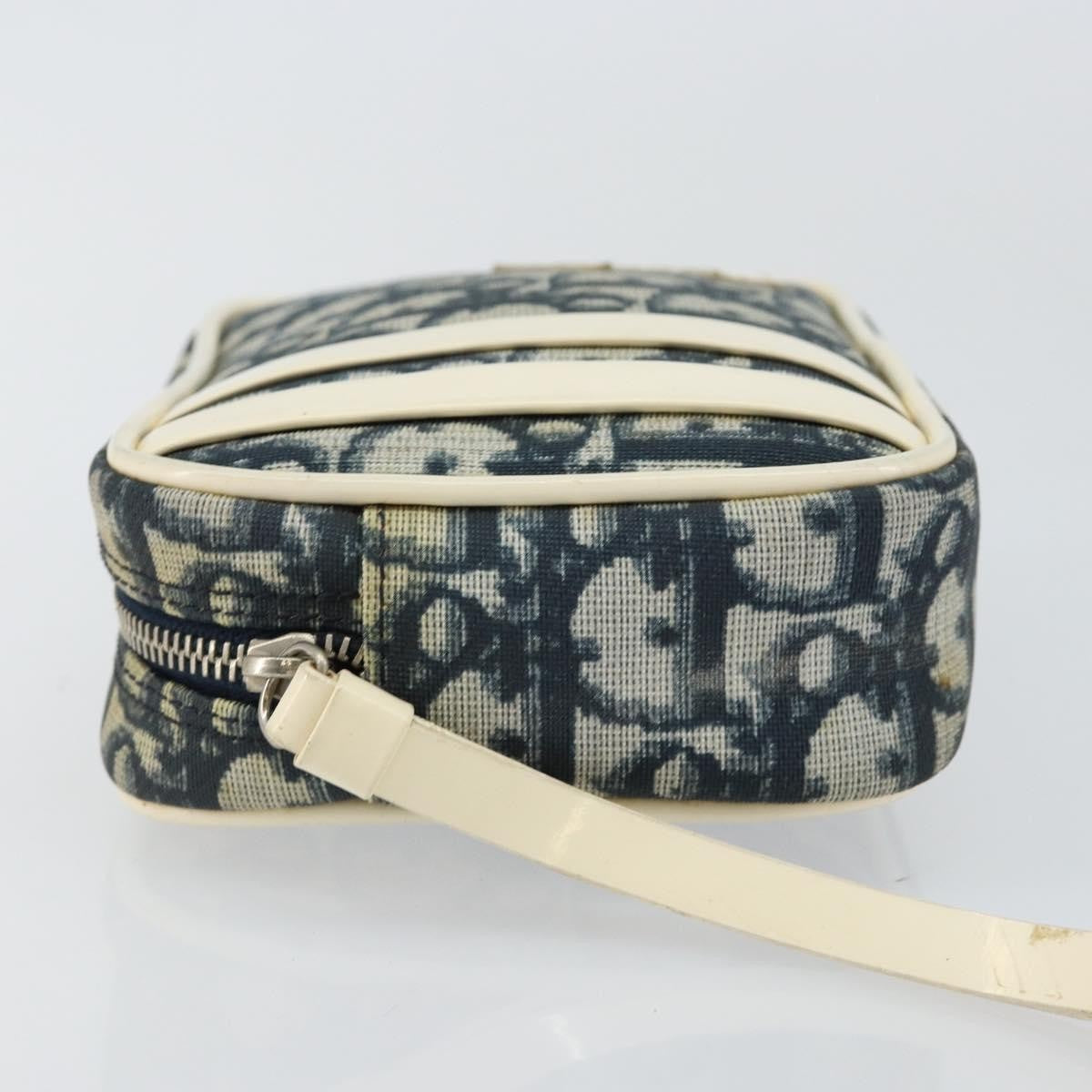 Christian Dior Trotter Pouch Diorissimo Canvas Navy Pvc Clutche Pouche Bag