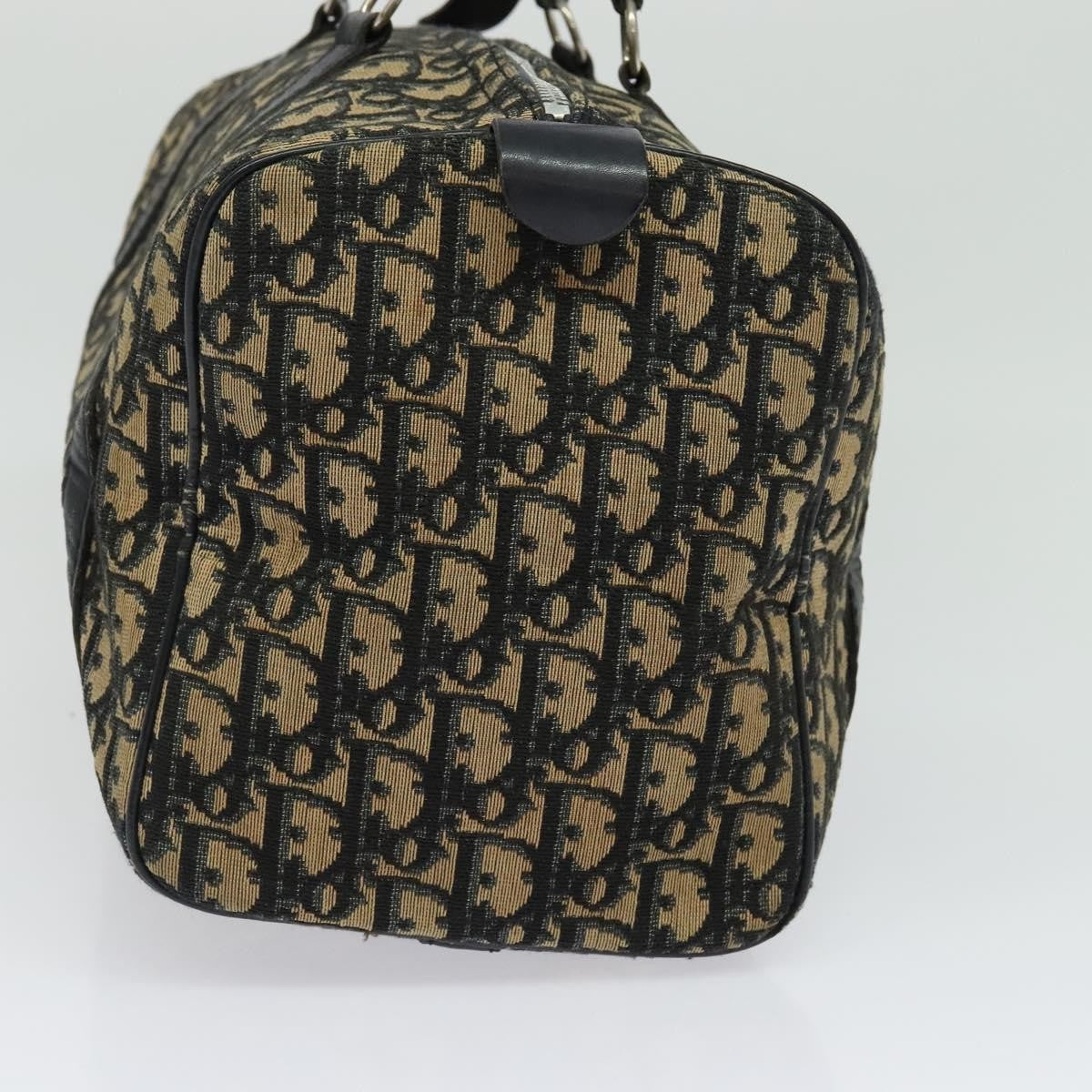 Christian Dior Trotter Boston Bag Diorissimo Canvas Navy Canvas Bag