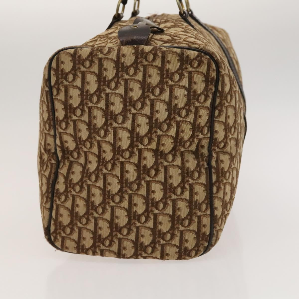 Christian Dior Trotter Boston Bag Diorissimo Canvas Brown Canvas Bag
