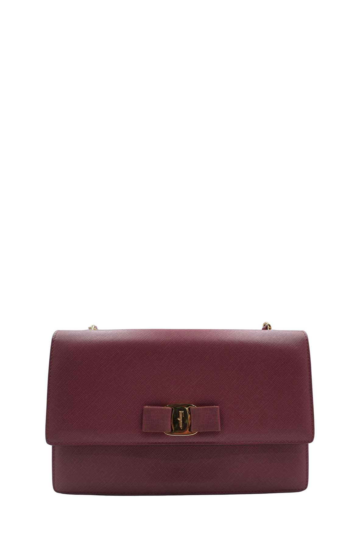 Medium Ginny Vara Ribbon Saffiano Leather Crossbody Bag Pink