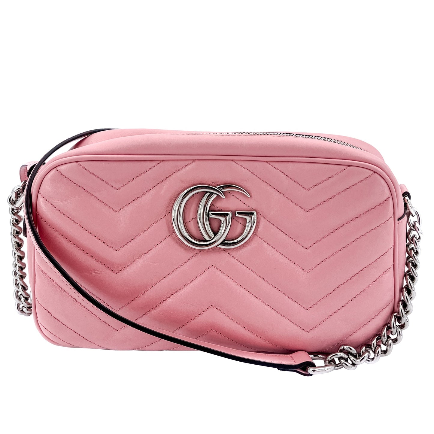 GG Light Pink Marmont Crossbody Bag Matelassé Leather