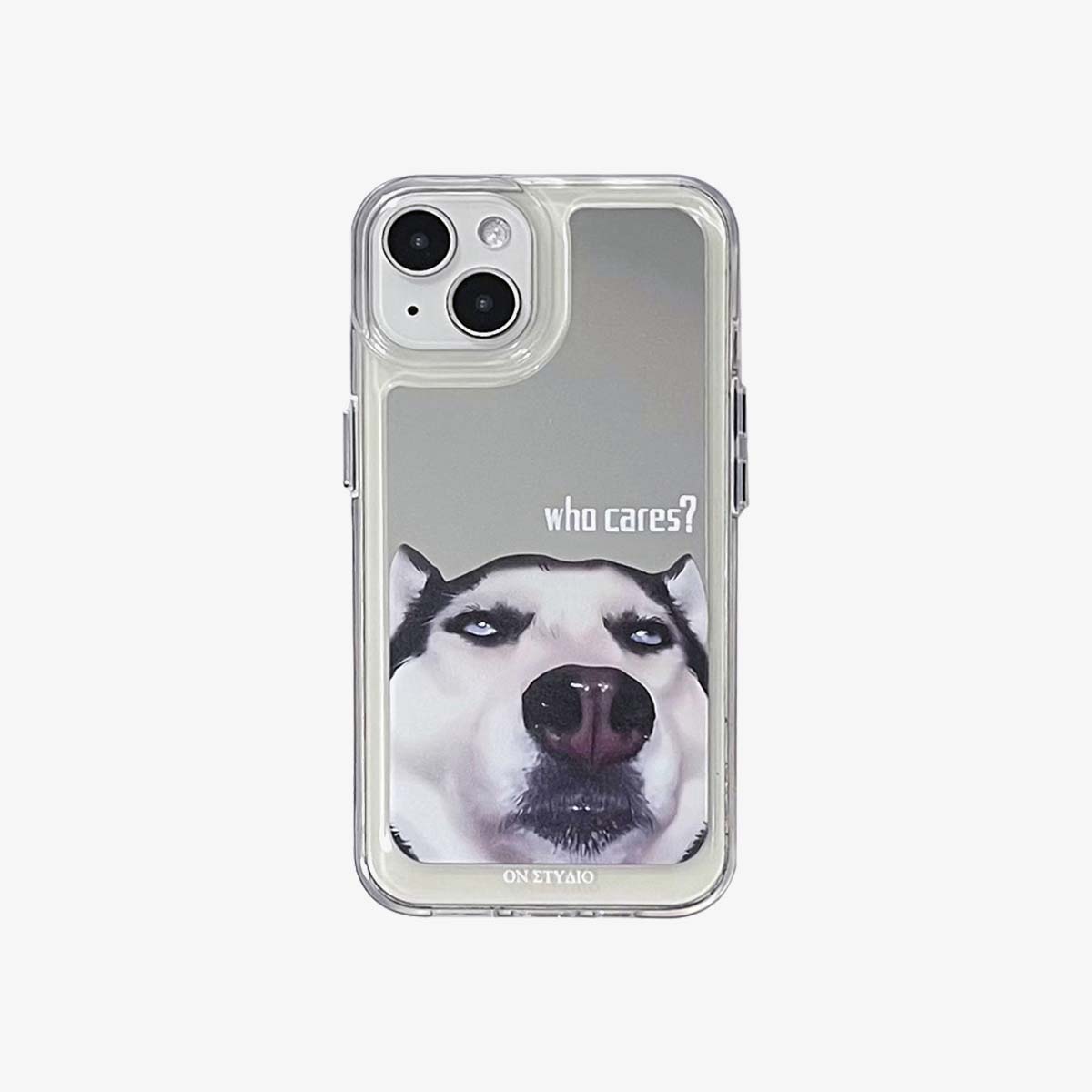 Mirror iPhone Case | Couple Cats & Dogs Who Cares
