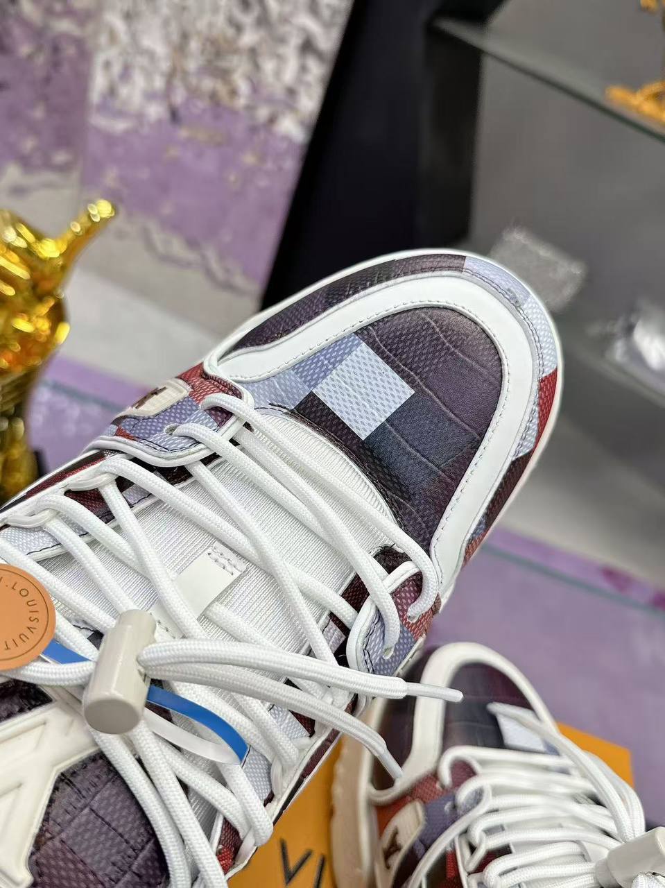 Louis Vuitton - LV Maxi Trainer Damoflage-Printed Calf Leather White / Brown