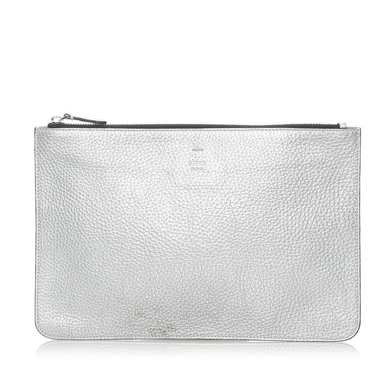 Fendi Luxury Leather Red Clutch Leather