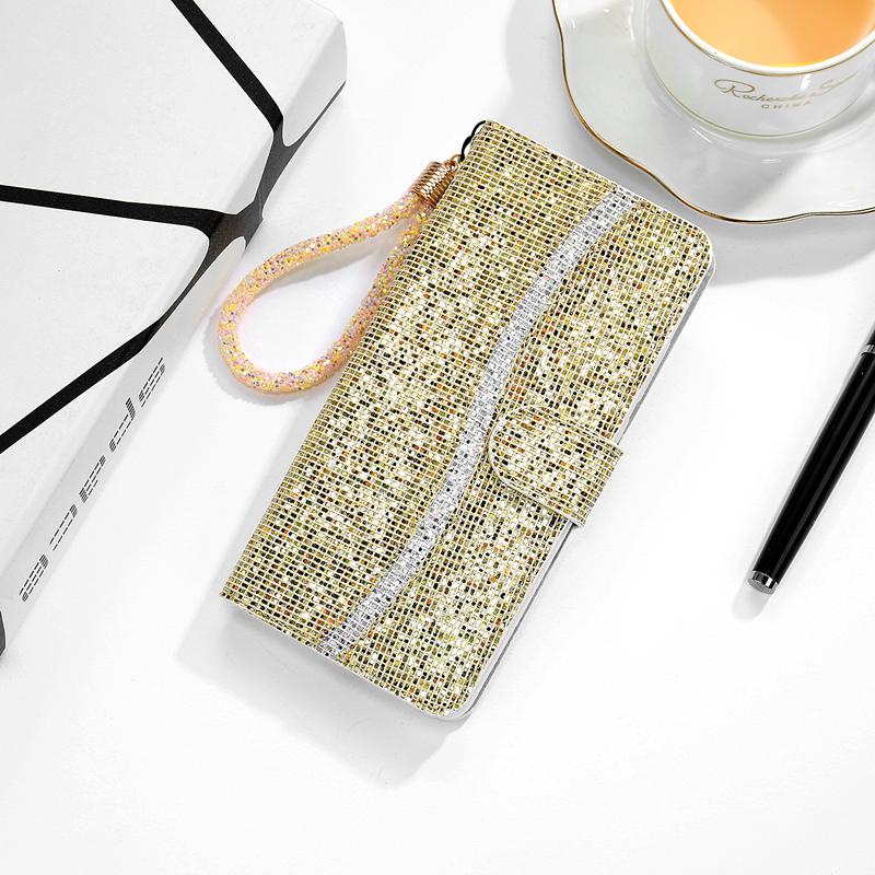 Shiny wallet crystal wrist phone case - LVCASE