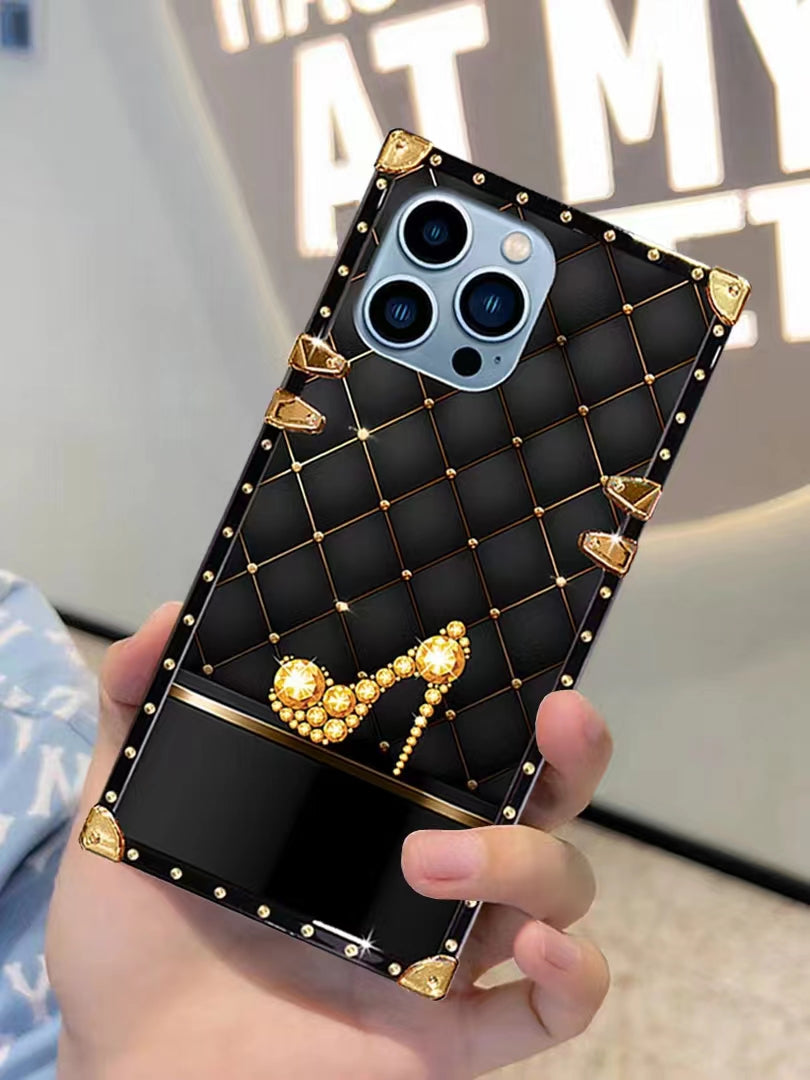 Luxury Diamond square phone case for samsung