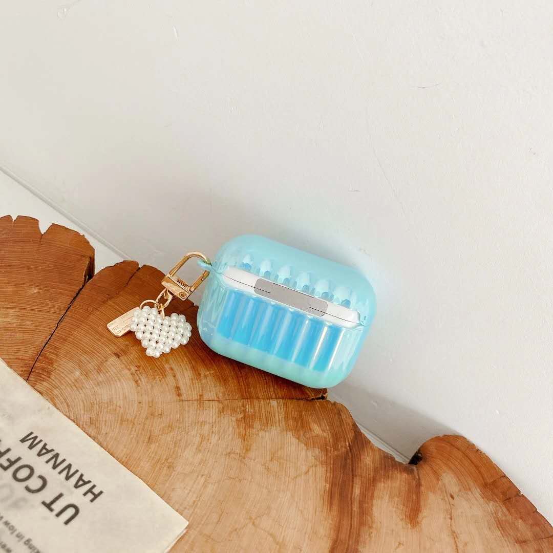 Colorful Pearl love pendant Airpods case