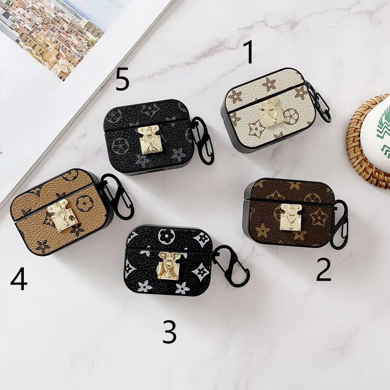 Retro flower leather Airpods case