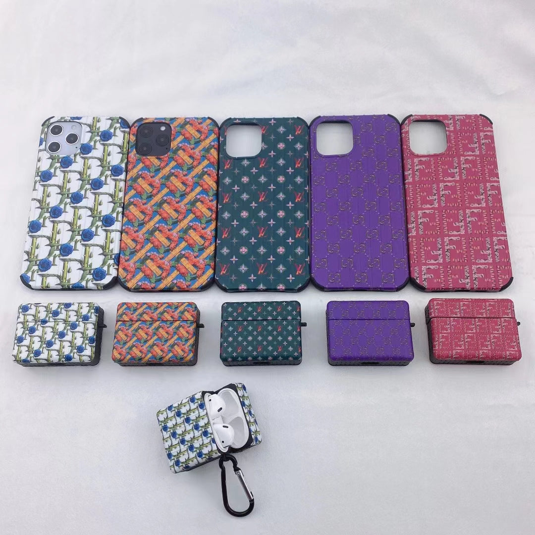 Colored flowers phone case and Airpods case