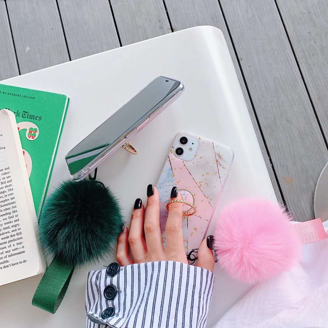 Gold foil hair ball phone case