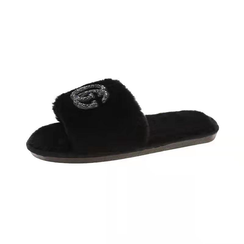 New Woman Warm Flurry Slippers Flats Home Winter Plush Shoes