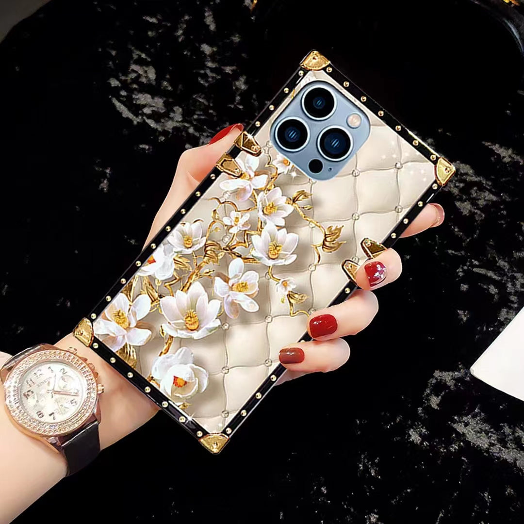 Luxury Flower Square phone case for samsung