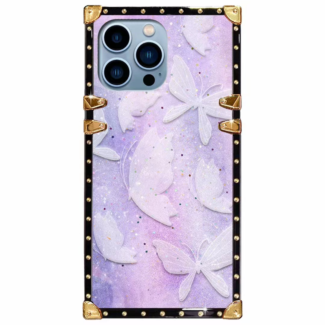 Luxury butterfly Square phone case for samsung