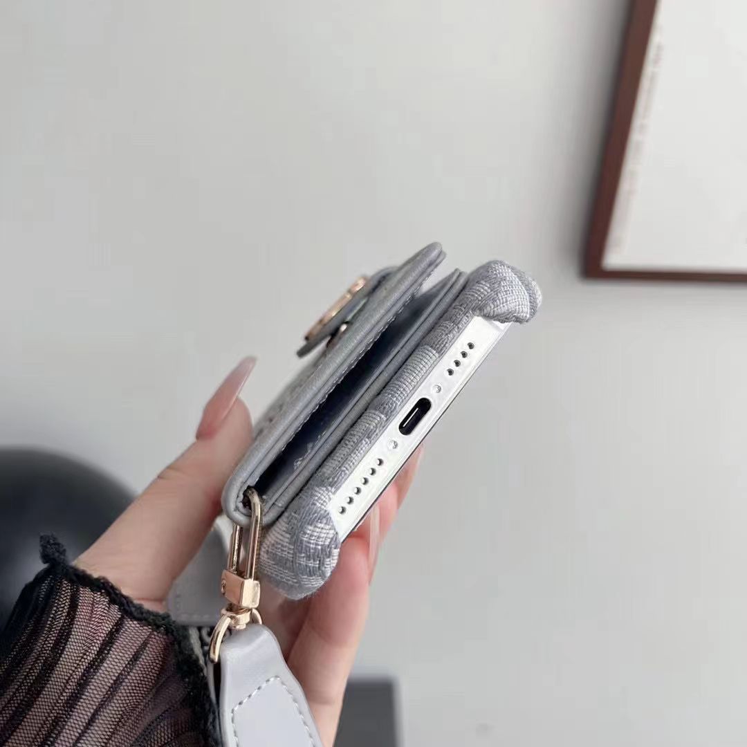 New Luxury Insert card Crossbody phone case for iPhone