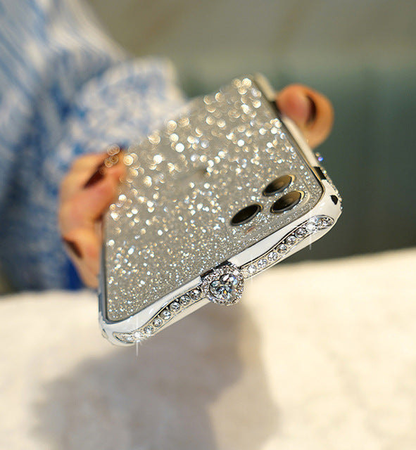 Hand-inlaid luxury shiny diamonds phone case