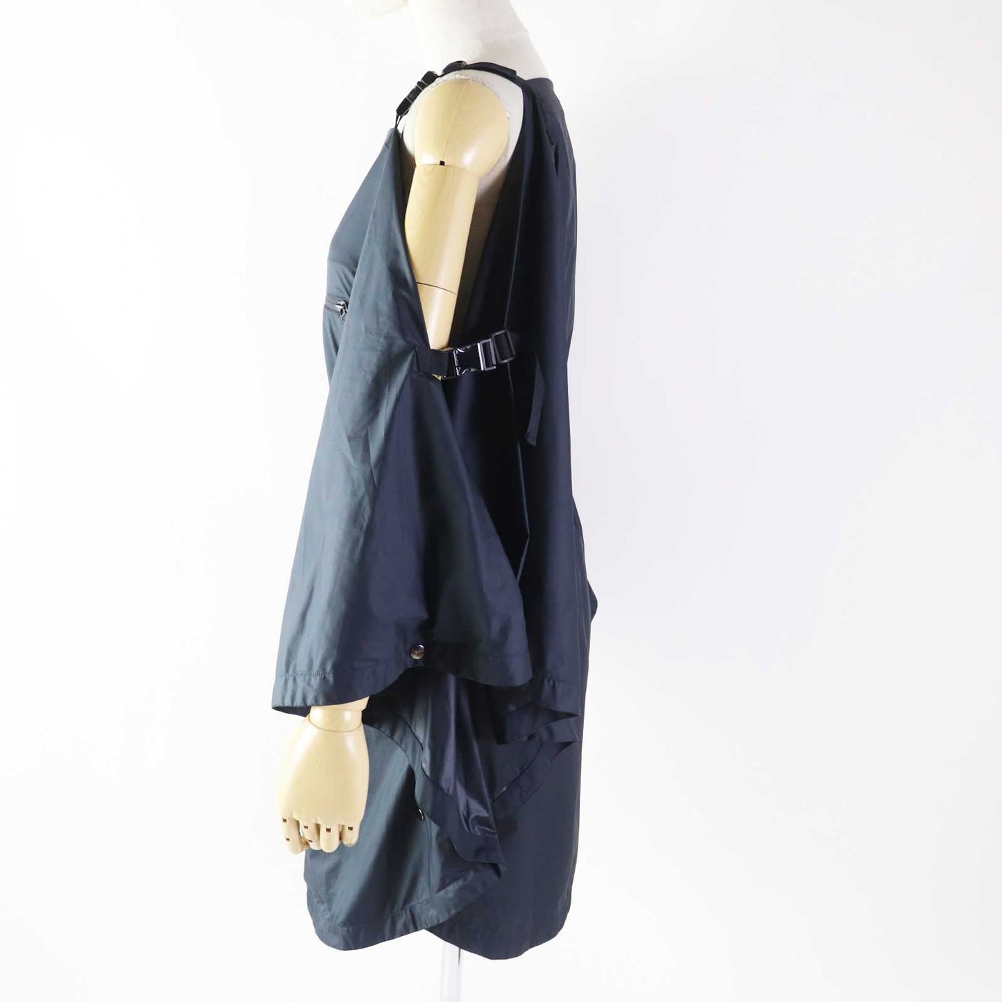 Christian Dior one piece 217R65A2829 Main: 100% polyester Navy Off Shoulder Drawstring Dress Women XS