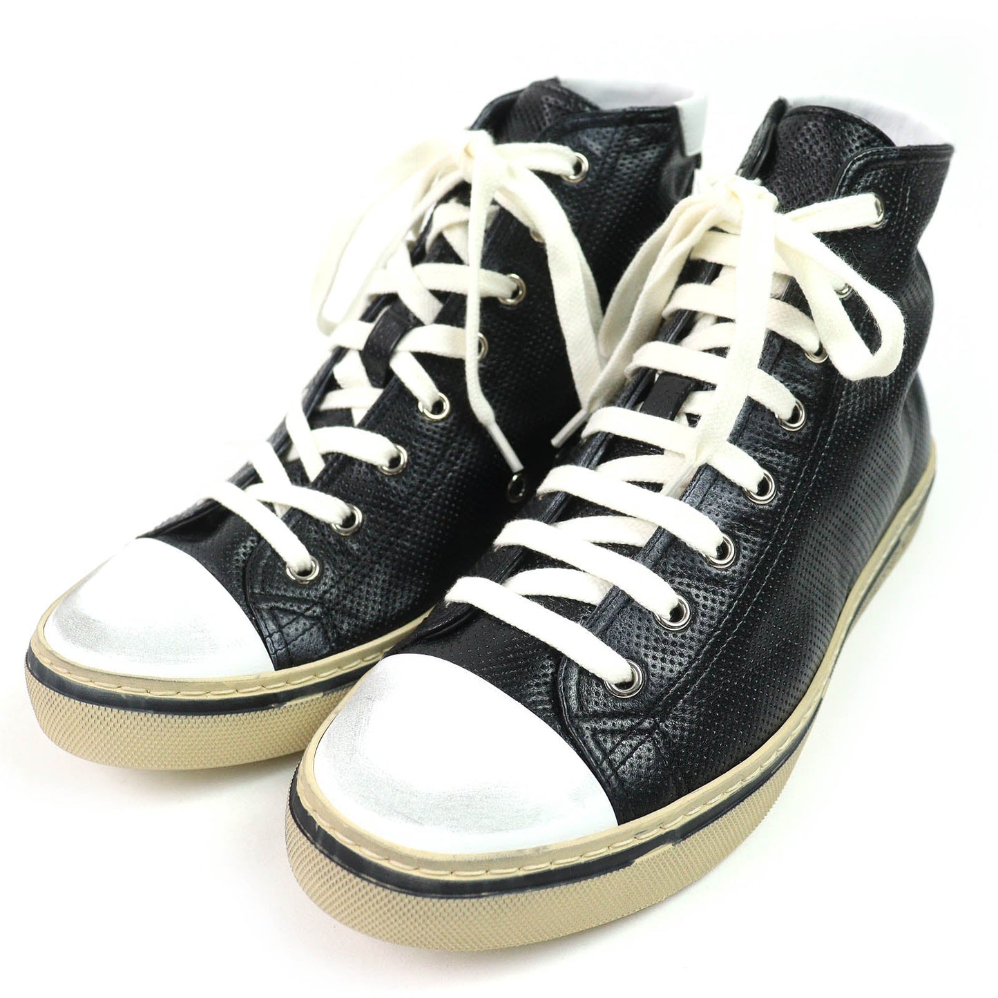 Saint Laurent Paris High Cut Sneakers Leather Sneakers