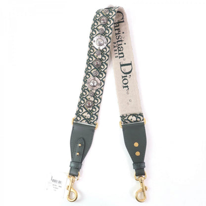 Christian Dior Shoulder strap Canvas, Leather Green type Trotter Embroidered shoulder strap Women