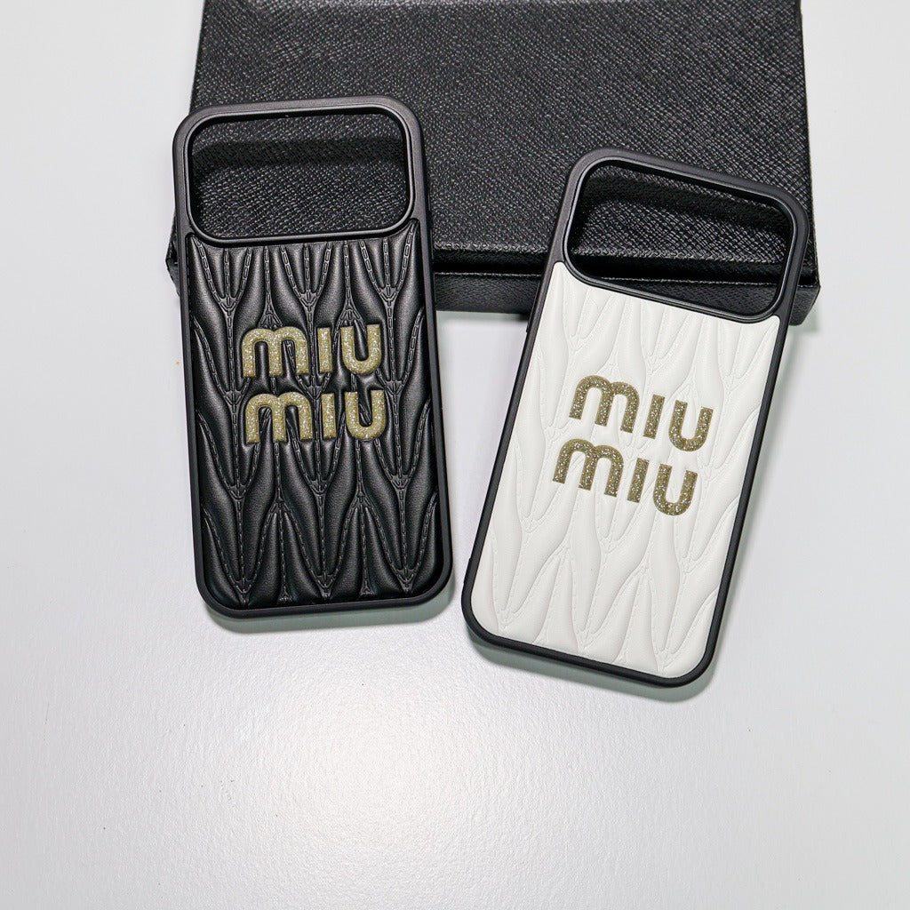 MM 3 Color Soft Leather Quilted iPhone Case
