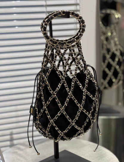 Chanel Luxury Velvet Black Handbag