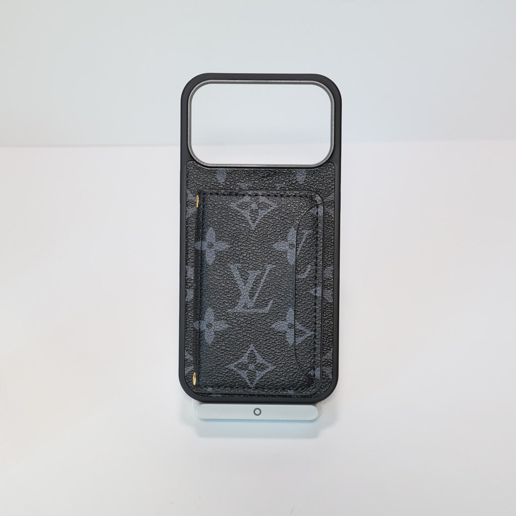 Leather Cardholder With Lettering iPhone Case