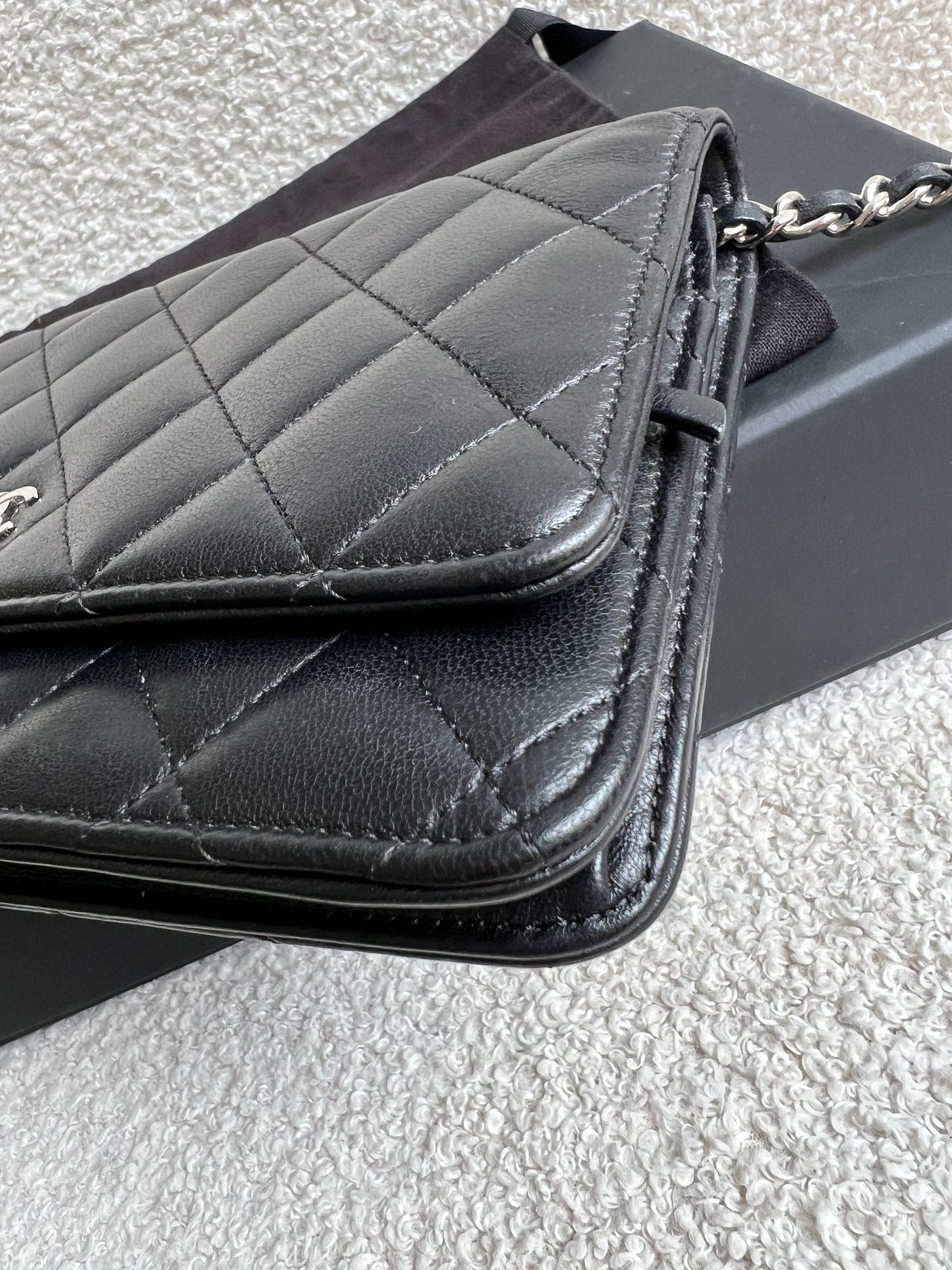 Chanel Wallet on Chain in Black Lambskin Silver Hardware (RRP £2,930)