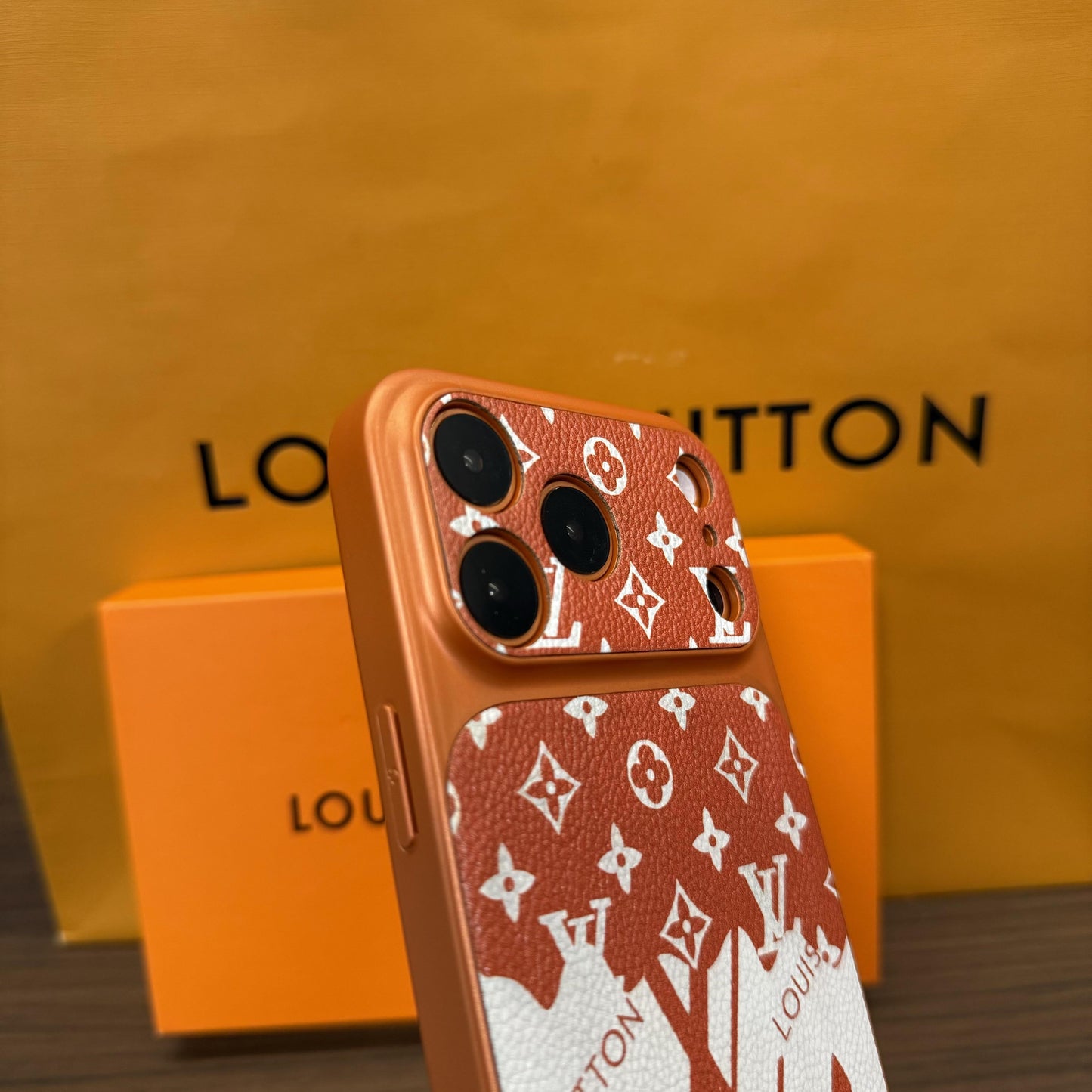 Illustration-Style Monogram Leather iPhone Case