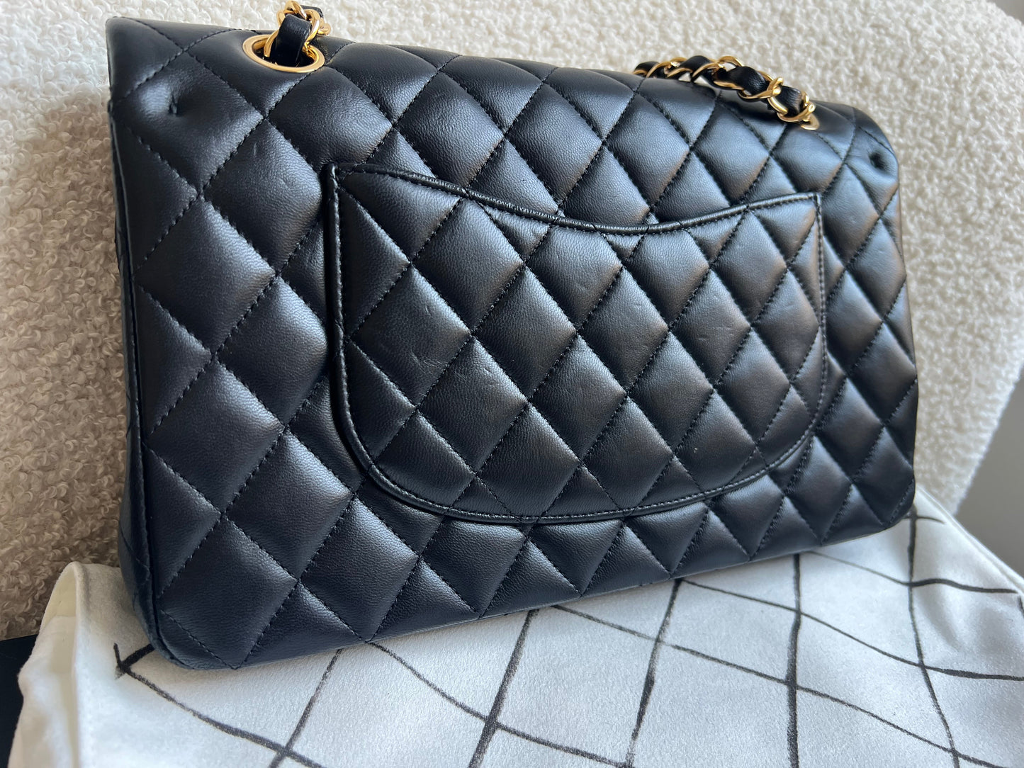 Chanel Medium Classic Flap in Black Lambskin Gold hardware (RRP £9090)