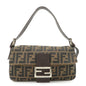 FENDI Zucca Mamma Baguette Canvas Shoulder Bag Brown Black 26424