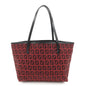 FENDI Zucchino Canvas Leather Mini Tote Bag Red Black 8BH056