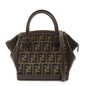 FENDI Zucca Canvas Leather 2 way Leather Hand Bag Shoulder Bag