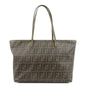 FENDI Zucca Logo Print PVC Tote Bag Brown Black 8BH198