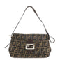 FENDI Zucca Canvas Leather Shoulder Bag Brown Black 26566